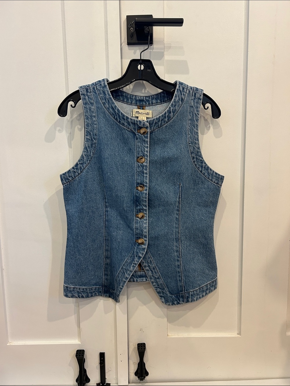 Madewell Girls' Denim Button-Front Vest in Blue